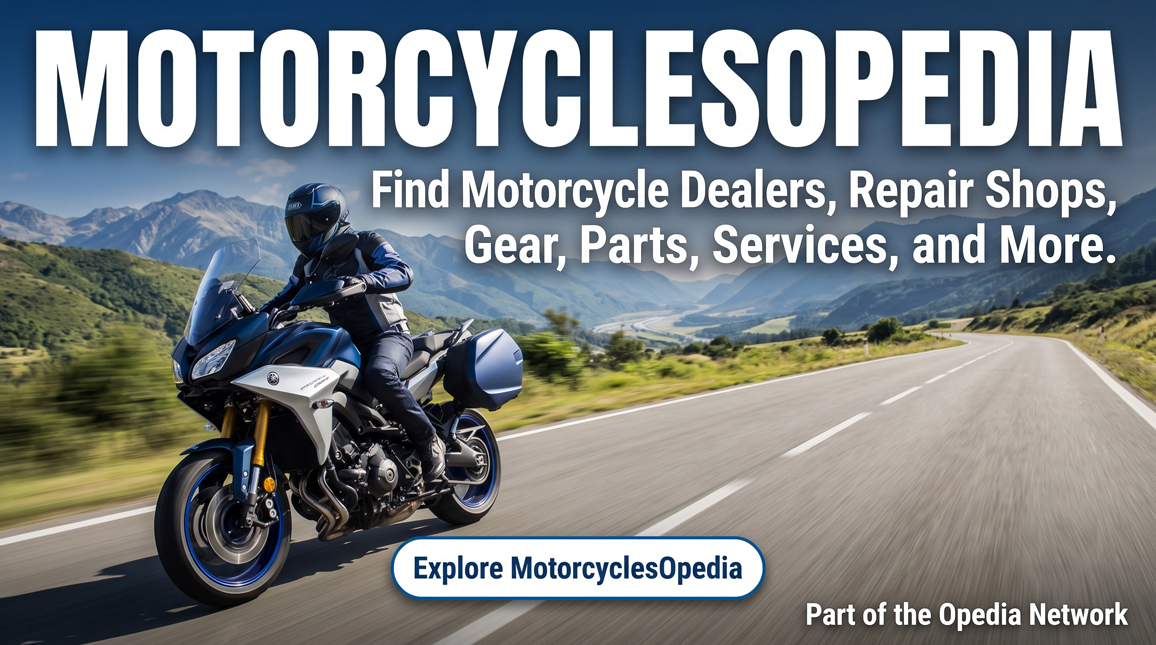MotorcyclesOpedia — Find motorcycle dealers, repair shops, gear, parts, and services.