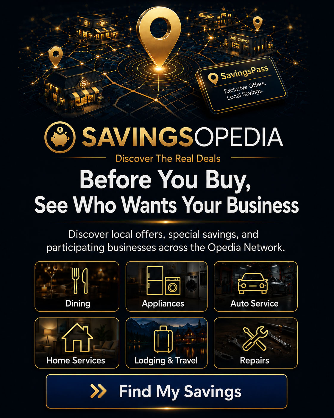 SavingsOpedia — Before You Buy, See Who Wants Your Business
